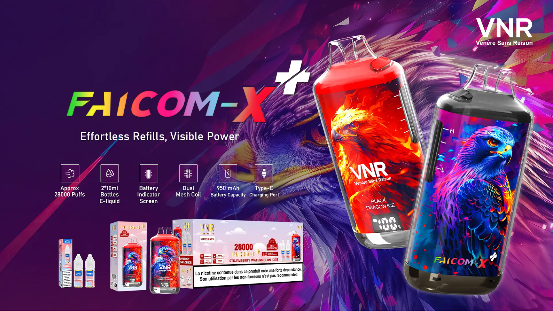 vnr vape VNM Hypercharged VM25000 Disposable Vape 5% main image 1